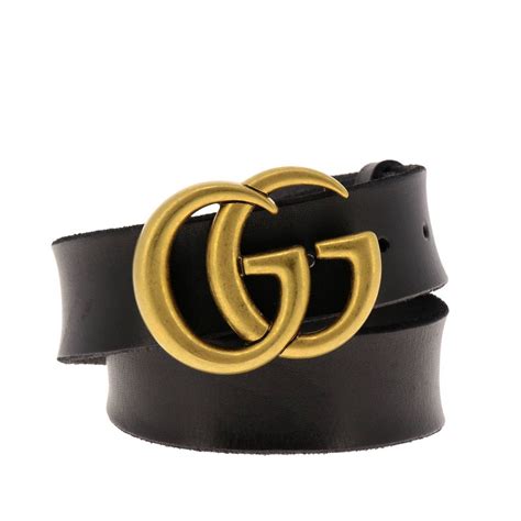 cintura gucci nera donna senza logo sulla fibia|Cintura sottile GG Milano in pelle nera .